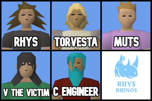 MutsOSRS's tweet photo. Rhys Rhinos: Completed.

So happy with the team, looking forward to a fun time this season. https://t.co/0U7F3cu0zO