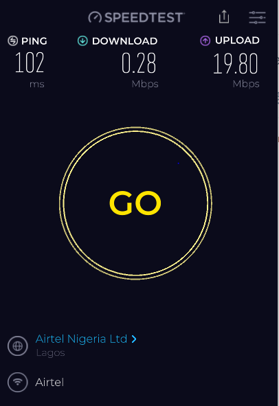 obitobe's tweet photo. @AirtelNigeria @NgComCommission @ConsumersNCC @AirtelNigeria  stop all this formality, you do not empathize with me, if actually you do, you should have resolved my concerns a long time ago. just look at the terrible speed i am getting and you poor network services is affect my work. https://t.co/X7et3Z4voP