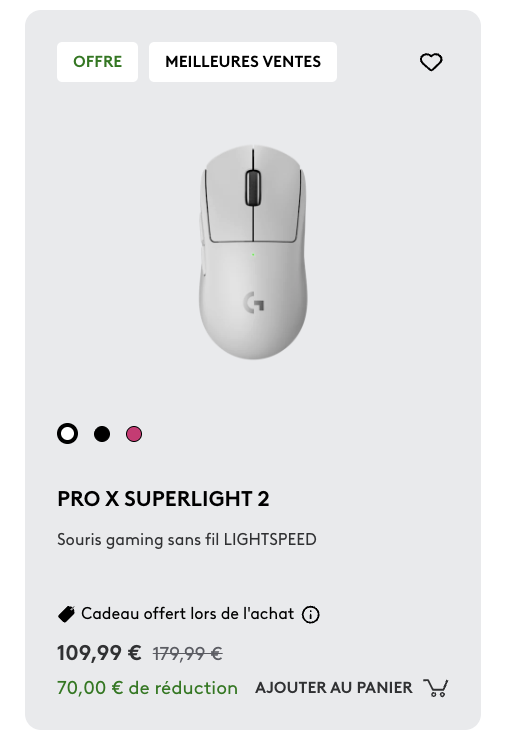 LogitechGFrance's tweet photo. PROMO sur la gamme PRO jusqu'à demain !👇

💸 SUPERLIGHT 2 : -70€
💸 2C : -50€
💸 PRO X sans fil : -100€
💸 PRO X TKL : -80€ https://t.co/LaonbqO5ji