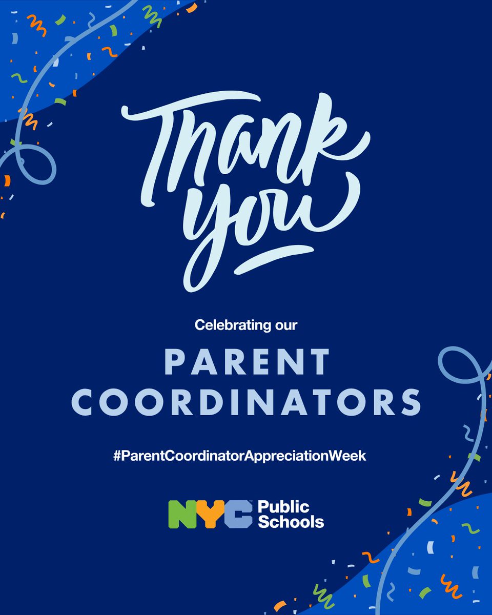 NYCSchools's tweet photo. Happy Parent Coordinator Appreciation Week! 🎉

At NYC Public Schools, we celebrate the incredible work our parent coordinators do to support families, build community, and strengthen our school. 

Thank you for creating spaces where families feel seen, heard, and valued. https://t.co/PaEdGdePZ4