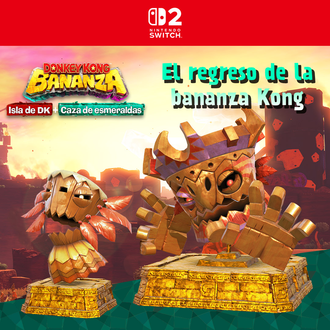 NintendoES's tweet photo. El 9 de junio arranca el próximo evento de la caza de esmeraldas de #DonkeyKongBananza, durante el cual podrás llevarte estatuas de Tiki Tong y de matón tiki, de Donkey Kong Country Returns.

Más detalles aquí: https://t.co/tZNJyQIhTy https://t.co/UqcoL6bCav