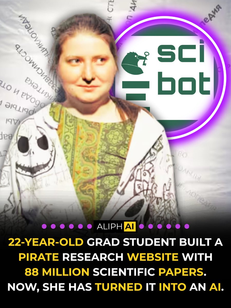 aliph_ai's tweet photo. Sci-Hub just added an AI chatbot.

Its new tool, Sci-Bot, can search millions of paywalled papers and answer research questions with source links.

Built to bypass paywalls, now it reads across them.
#SciHub #ResearchAI #OpenAccess #AI #ScienceTech https://t.co/x2hooAxiCw