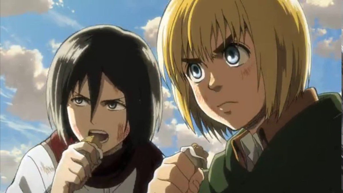miraclepickles's tweet photo. このシーン見るとさぁ！進撃の野戦糧食食べてるシーン思い出すのは私だけ？？？ https://t.co/vE7DPbiPA4