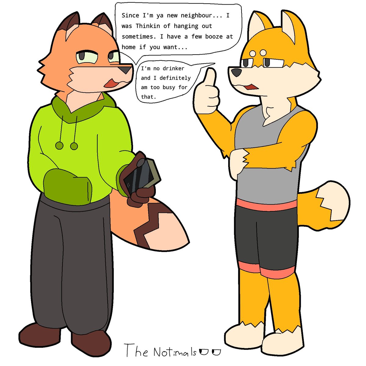 TheNotimals's tweet photo. I want to draw these guys interacting with eachother more. Please help me out by commenting 🙏#TheNotimals #furry #help https://t.co/VGc7n9L5Xo