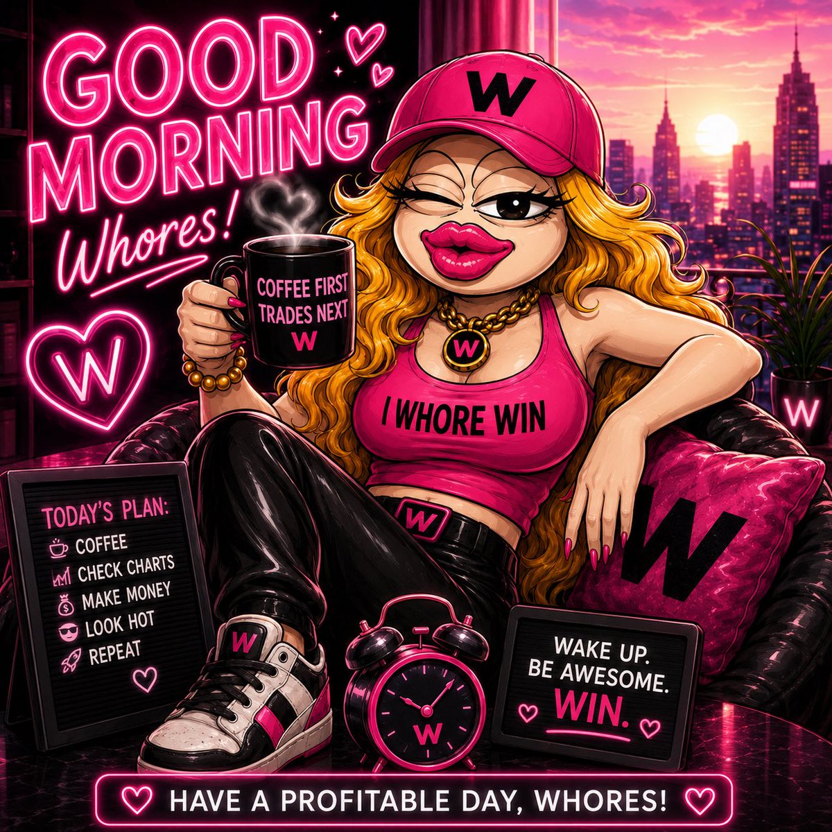 Whorecrypto's tweet photo. ☀️ Good morning, whores.
Wake up.
Stretch.
Check charts.
Make bad decisions.
Repeat.
Happy Monday. https://t.co/FjwHWej0Er