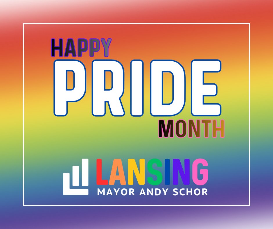 lansingmichigan's tweet photo. The month of June is Pride Month! 

This month, we celebrate the LGBTQ+ community and their friends, families, and allies in the Capital City. 

With the Pride flag flying in front of City Hall, we stand with all of you. 

Happy Pride Month! 🏳️‍🌈 https://t.co/IXtnHgJtdN