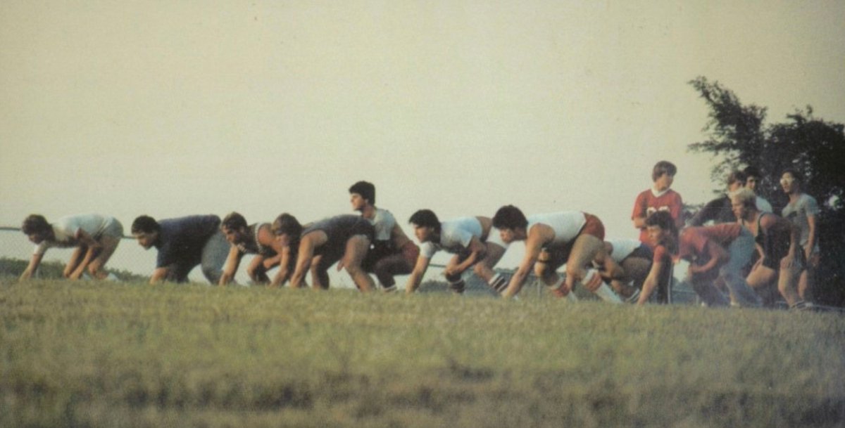 SuitUpVarsity's tweet photo. All over the state, kids are getting to work on their big dreams.  Weight rooms and gyms, fields and tracks, everywhere kids are doing the work to try to turn dreams into championships just like these fellas from Elkhorn in 1982. Get after it, Dreamers.  Make it happen. https://t.co/bVOKo9yP8v