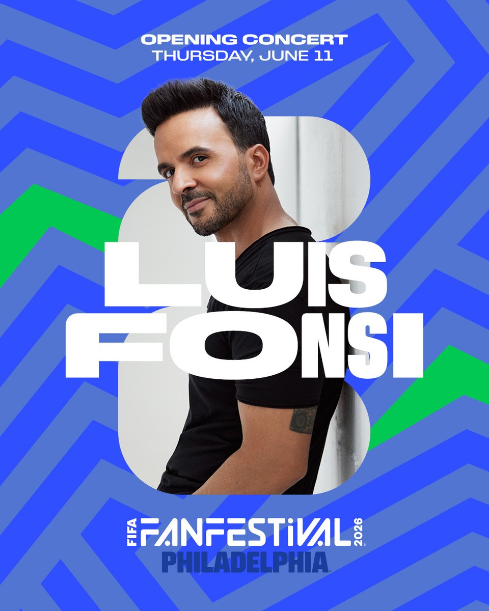 FWC26Philly's tweet photo. See you at Lemon Hill, @LuisFonsi

Catch the opening concert at FIFA Fan Festival™ right after the final whistle of Mexico vs. South Africa. https://t.co/vP6SSYpDSE