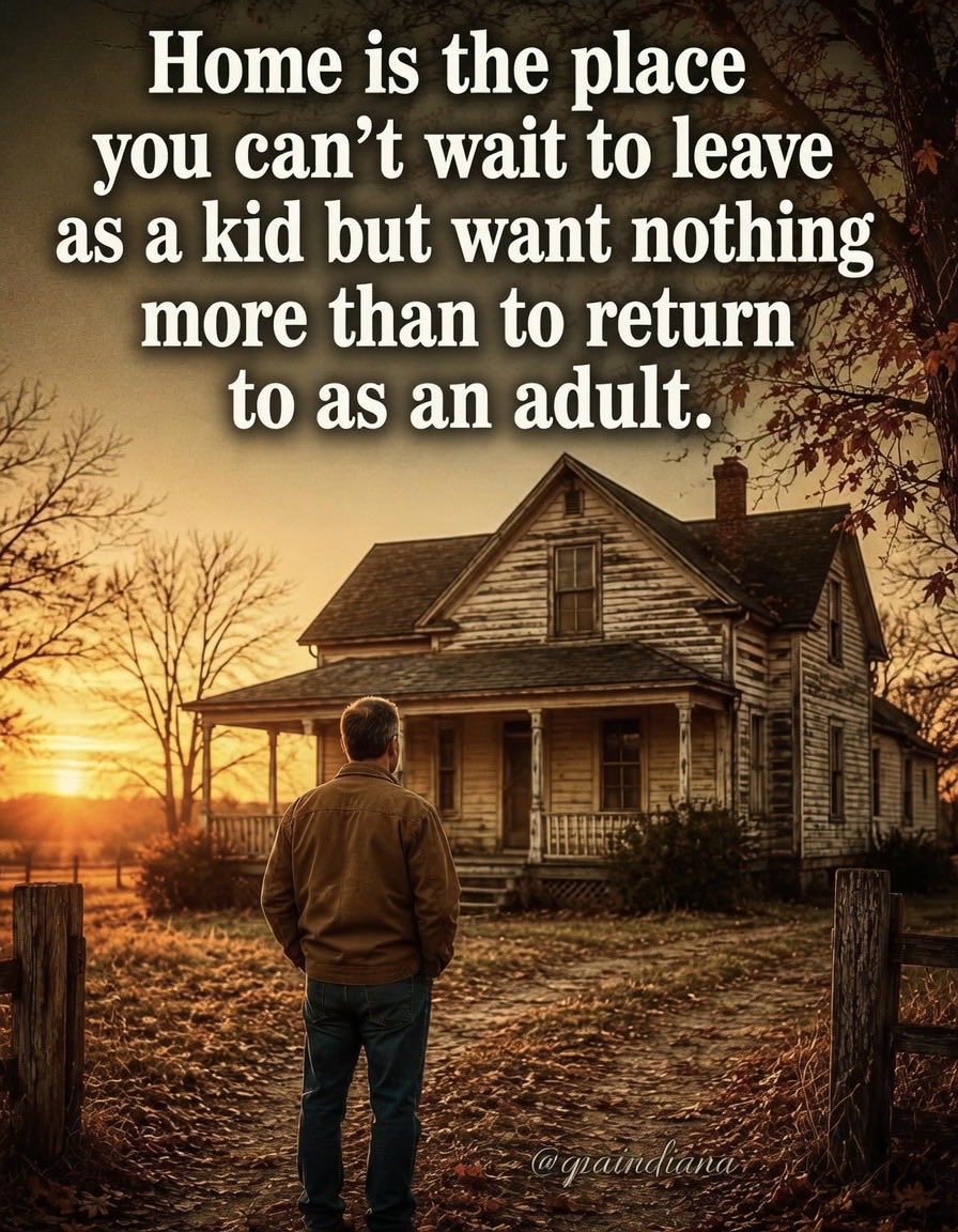 GPAIndiana's tweet photo. Home was the place I couldn't wait to escape, chasing freedom down every road that led away. Funny how time turns things around —now it's the one place my heart keeps circling back to. The laughter, the quiet, the familiar walls... turns out, home wasn't holding me back. It was holding me together. 💛