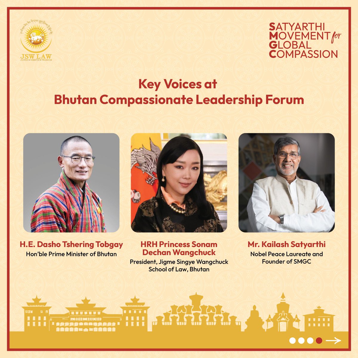 smgc_official's tweet photo. The Bhutan Compassionate Leadership Forum, to be held on 2nd June, brings together the most influential voices from across the world to explore how compassion can be integrated into leadership, governance, and institutional practice.

Stay tuned! https://t.co/oRMbxMBIMH