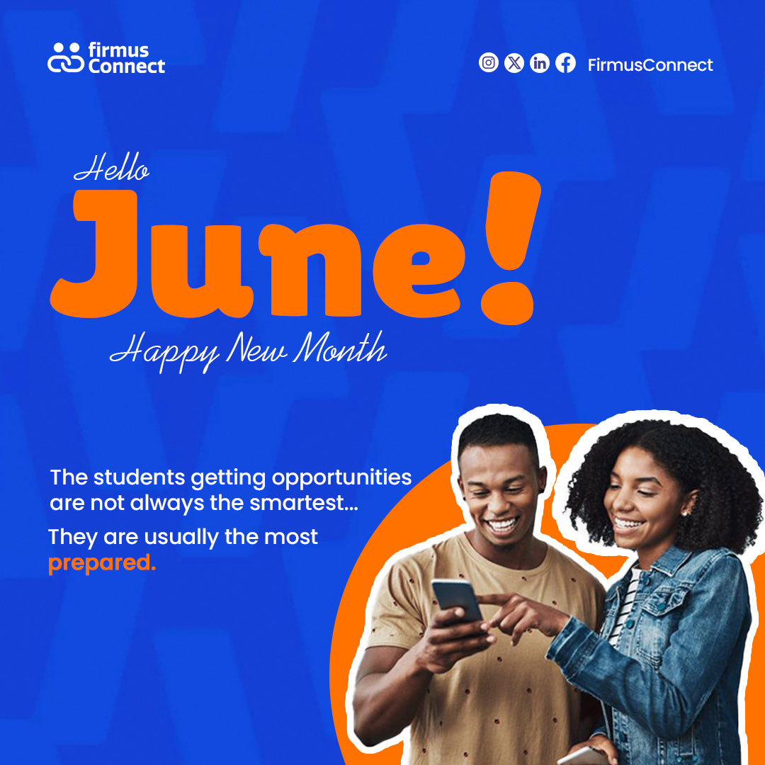 firmusconnect's tweet photo. Hello June! 🚀
The students getting opportunities are not always the smartest.
They’re usually the most prepared.
Keep learning. Keep networking. Keep showing up.
Your opportunity may be closer than you think.
#happynewmonth #CareerGrowth #GrowthMindset #Opportunities #Networkin https://t.co/kY4V0kLclO