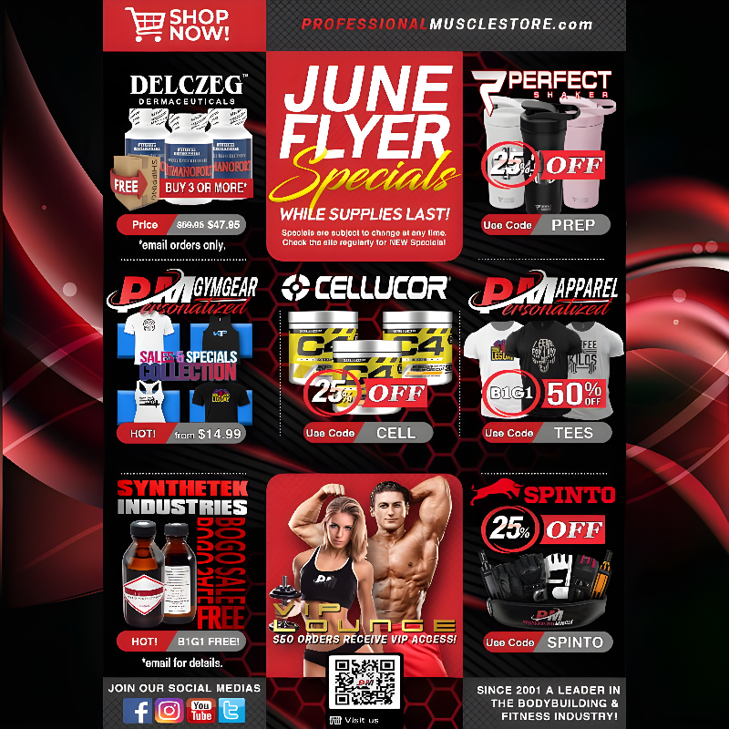 ProMuscleBB's tweet photo. Monthly Flyer Specials! View them here:
https://t.co/NG8EpQL37z
$50 orders receive VIP access! Your chance at $1000s in Prizes! https://t.co/R3vs4gA0gG