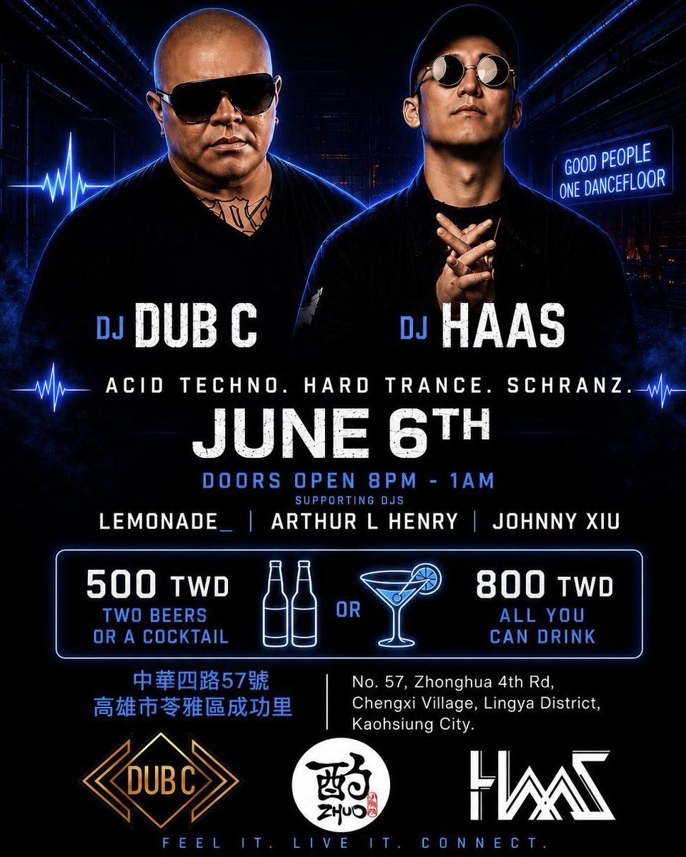 Le30nade's tweet photo. 6/6 techno/Schranz @高雄酌bar 
會去放鐵 22-23 https://t.co/Wu85BuyPUx