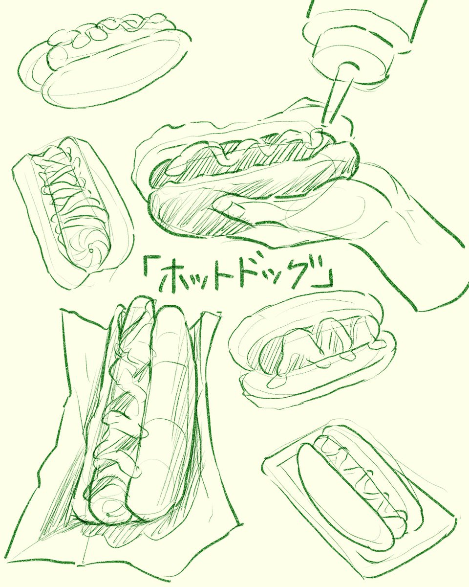 nnnillust's tweet photo. #毎日右脳ドローイング
ホットドッグ＆ほおずき🌭🏵️ https://t.co/xEtALnNXBw