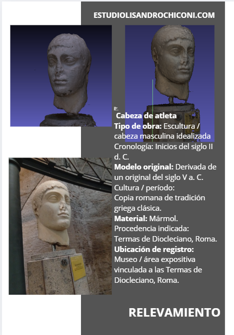 RECREOLISANDRO's tweet photo. Relevamientos 3D de patrimonio escultórico en Roma.
Fotogrametría aplicada a documentación técnica, estudio formal y conservación digital.
Obras relevadas: Diana de Paulo Roscioli —atrib. Bernini—, Cabeza de atleta. https://t.co/TJvUcYrwrB
