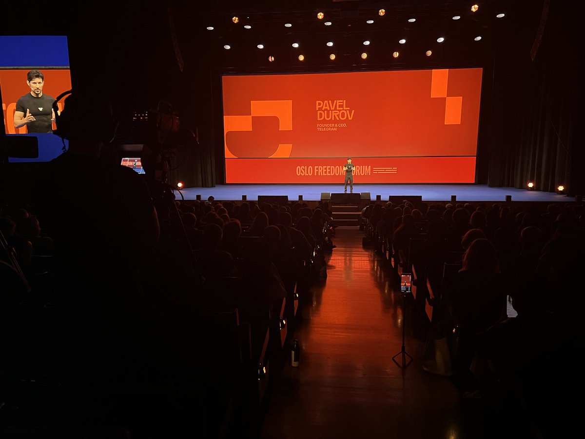 AnnaVanDensky's tweet photo. #OsloFF #OFF2026 Great vibes in spite of rain. Pavel @durov  is awesome, real star and warrior of Light against Orwell dystopia of totalitarianism. https://t.co/PVgvvjqIXh