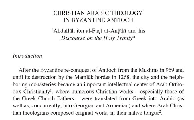 GabrielSaidR's tweet photo. Brilliant study by S Noble & A Treiger of the 2nd great Greco-Arabic translation movement. In the late 10th cen the Byzantines reconquered Antioch. Over the next 3 cens (incl under Crusader rule) a thriving intellectual culture translated hundreds of works from Greek into Arabic there. So you've heard of 9-10th cen Baghdad, & now you've heard of 10-13th cen Antioch.