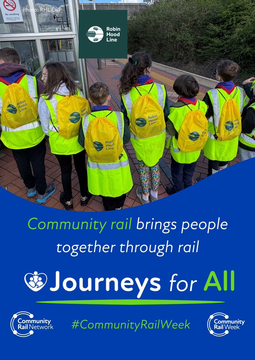 RobinHoodLine1's tweet photo. It’s Community Rail Week!
A chance to highlight how RHL CRP connects people, supports school trips by train and celebrates our brilliant station adopters who keep our stations welcoming and vibrant. https://t.co/zh664kYXlu