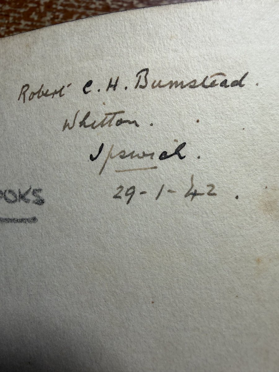 SSjholt's tweet photo. @ipswichstar24 I bought a book in Canberra Australia which contains the following inscription. I would like to know more about Robert Bumstead from wartime Whitton. https://t.co/pLUj4TcKGI