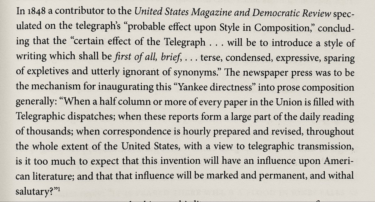 k_llyi's tweet photo. Concern about how the telegraph will inflect writing style from 1848: https://t.co/20HsITMB9p