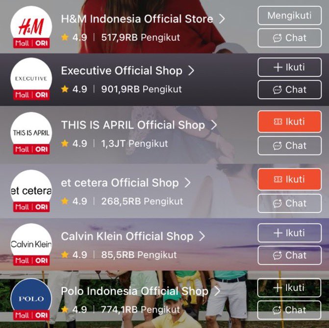 xabiruni's tweet photo. STOP SCROLL DULU ‼️
baru tau ternyata official store brand terkenal udah gampang banget dicari😭

H &amp; M → clean &amp; trendy
Executive → formal look kece
This is april → vibes cewek bumi
Et cetera → classy &amp; elagan
Calvin klein → simple &amp; classy
Polo → old money vibes https://t.co/wpEwQdOKLx