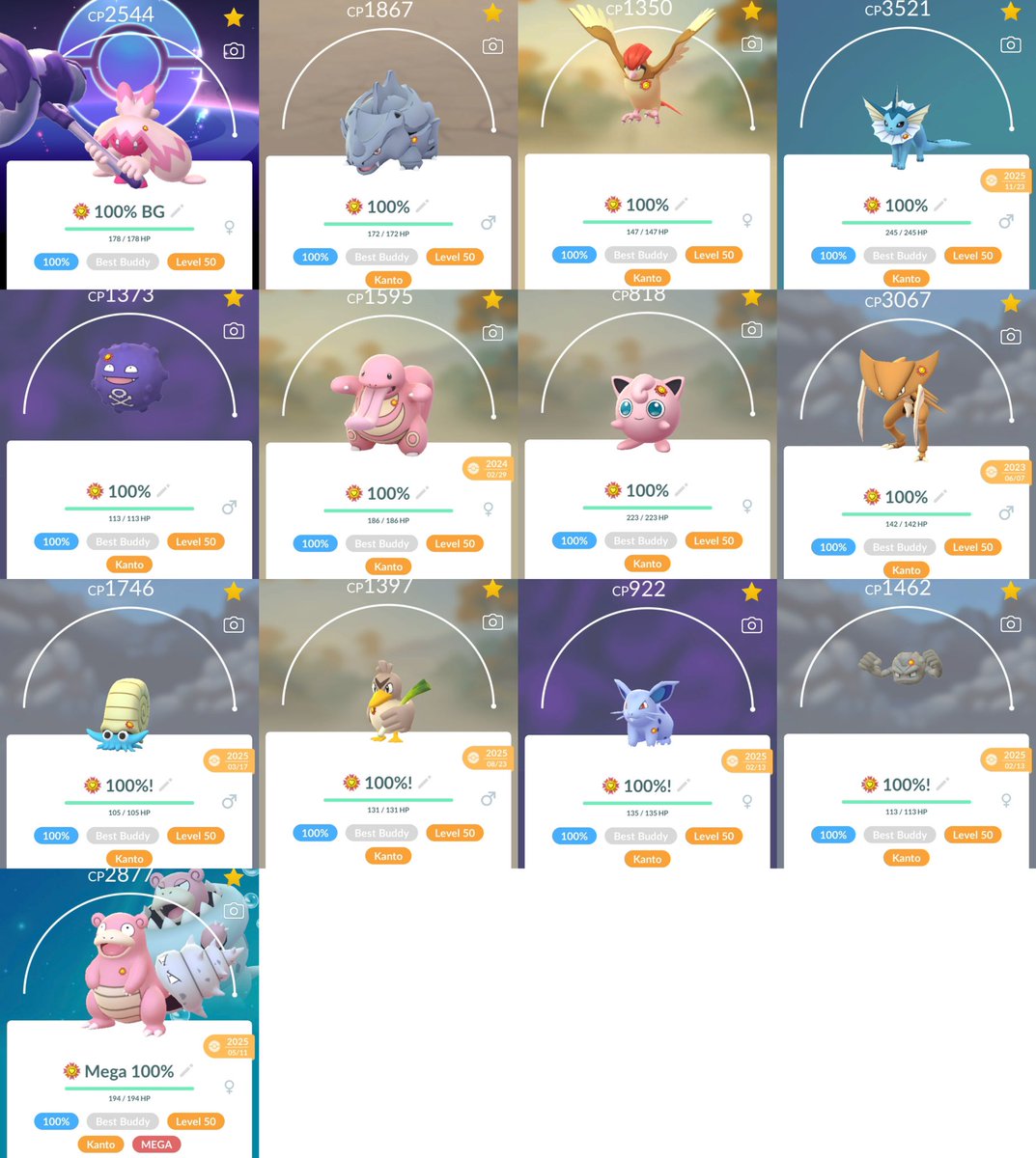 adrianarchive2's tweet photo. Pretty much raided only m2.. 9 hundo 1 shundo all no bg lmfao. 13 new best buddies, heart bonus was rlly nice. Thanks for those who crashed raids, raid sleep repeat.. didnt get a chance to meet and coordinate trades.. till next time✌🏻

BB: 113 
LV50: 114 

#PokemonGO #ポケモンGO https://t.co/Qkz50apjly
