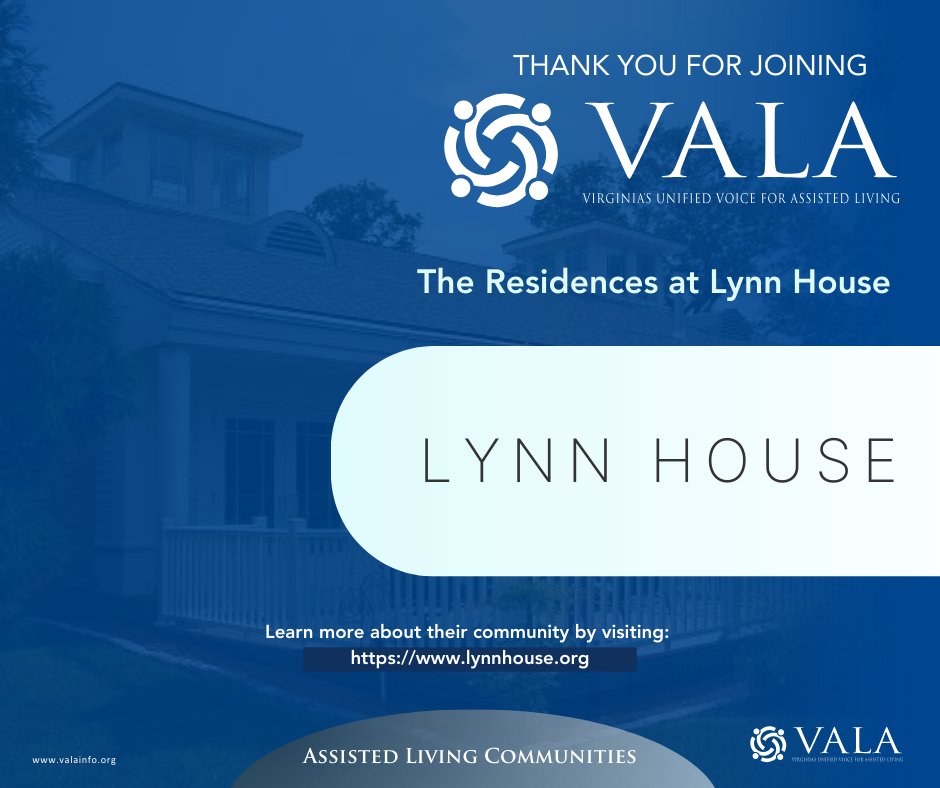 VALA_Info's tweet photo. We are grateful for the support of The Residences at Lynn House in being a VALA member. There is strength in numbers as we advocate for Virginia’s seniors! 

Learn more about their community by visiting https://t.co/P5PIvFLMN3 

#VALA #VALAcares #SeniorCare https://t.co/wctCDr5QkE