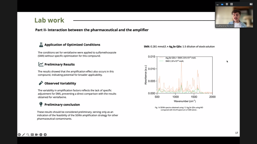 LUCESCOSTAction's tweet photo. We concluded today's webinar series with a superb presentation by G. F. Pinto from the U. Aveiro. He discussed "Optimized Ag selenide quantum dots for surface-enhanced IR absorption spectroscopy detecting venlafaxine," showing impressive advancements in spectroscopy and detection https://t.co/KcBjNOBMGj