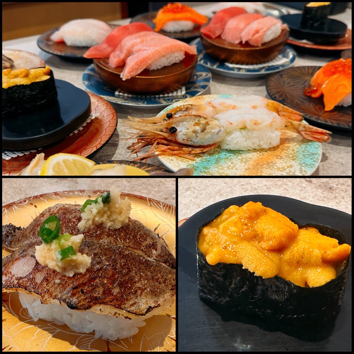 mayu_creator's tweet photo. 釣りの結果→フグしか釣れず家族とお寿司！

いわき市の魚「めひかり」の炙りが美味しくて感動✨
口の中で脂がとろけ、炙りの香ばしさが最高です！

三陸産の生うにも臭みがなく、甘くてとろける美味しさ✨

他にも常磐ものの新鮮で美味しい海の幸が沢山あるので、海鮮好きならいわき市おすすめです！ https://t.co/QeFyHzqyMh