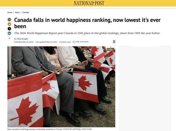 duncandee's tweet photo. But they said that things couldn't get much worse for Canada than they were under Justin Trudeau?!?
👎Canadian universities fall in global rankings
👎Canadian economy slips into recession
👎Historic capital exodus with $1 Trillion leaving Canada from 2015 to 2024
👎Canada falls to its lowest levels ever in the World Happiness rankings
👎Canada’s top-skilled workers are leaving for the U.S. in droves
