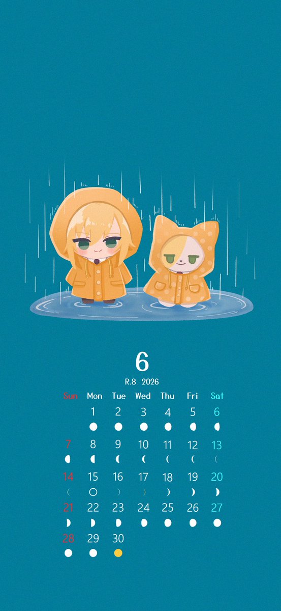 6月の待ち受けカレンダーです☔️ ※使用される場合はロック画面等