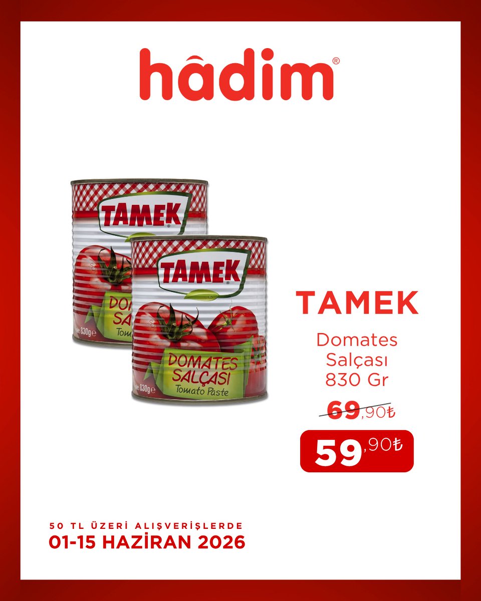 HadimAVM's tweet photo. 1 - 15 Haziran tarihleri arasındaki fırsatları kaçırmayın🎉
Keyifli alışverişler dileriz🛒

https://t.co/NnvXilrZwS https://t.co/Fp5RqJfTne