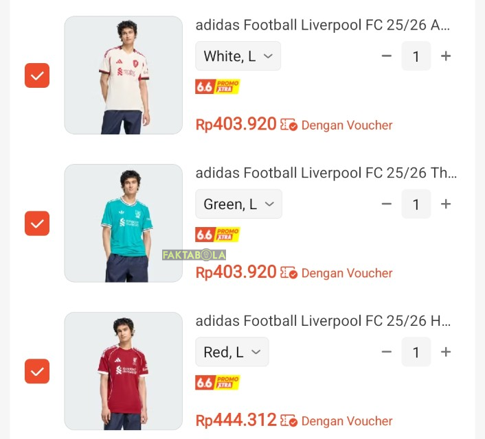 FaktaSepakbola's tweet photo. Woww banget, jersey terbaru Liverpool bisa tembus diskon sampe harga 400ribu-an, ORIGINAL pula 😱 

Mantap kali diskon akhir musim. Meski musim ini kurang berkesan performa Liverpool. Tapi buat fans Liverpool, jersey ini layak dimiliki sih. Karena Liverpool memutuskan kembali kerjasama bareng Adidas.  🔥

Coba absen, di akun kalian dapet harga berapa 👇

Jersey home:
https://t.co/EPemuRqMKm

Jersey away:
https://t.co/PXYfjlXEHB

Jersey third:
https://t.co/upi7E3lig0 

Join grup informasi jersey bola:
https://t.co/DdL7gBbAjr