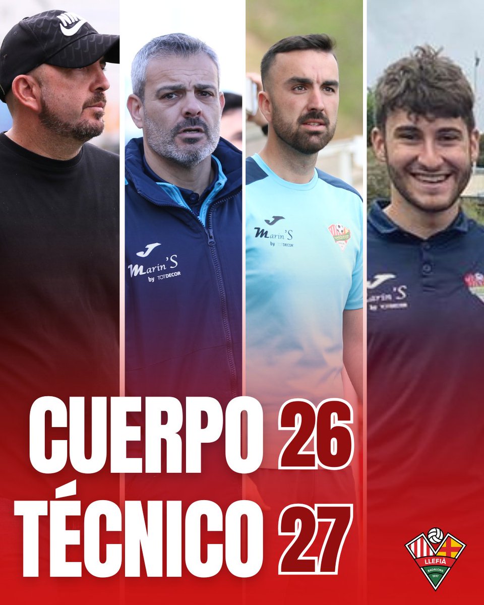 ULlefia's tweet photo. Definido el cuerpo técnico del primer equipo #1cat2 en la temporada 26-27.

-𝐉𝐨𝐫𝐝𝐢 𝐒𝐨𝐮𝐭𝐨, 1r Entrenador
-𝐓𝐨𝐧𝐢 𝐂𝐞𝐧𝐭𝐞𝐥𝐥𝐚, 2° Entrenador
-𝐌𝐚𝐫𝐜 𝐂𝐚𝐥𝐯𝐨, Ent. de Porteros y Scout
-𝐂𝐚𝐫𝐥𝐨𝐬 𝐓𝐞𝐫𝐮𝐞𝐥, PF

#SienteLaLlefi #Llefia #Badalona https://t.co/lnNndAA59L