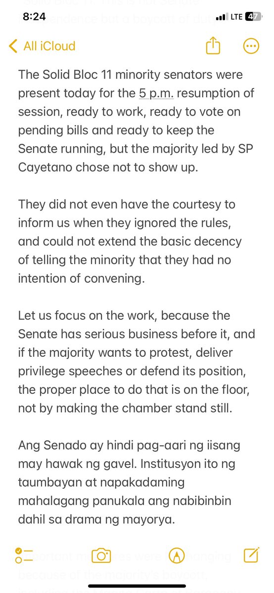 nimfaravelo's tweet photo. Statement ng Senate Minority Bloc (SB 11): They (majority bloc) did not even have the courtesy to inform us when they ignored the rules, and could not extend the basic decency of telling the minority that they had no intention of convening. @dzbb https://t.co/eFIOOeyA77