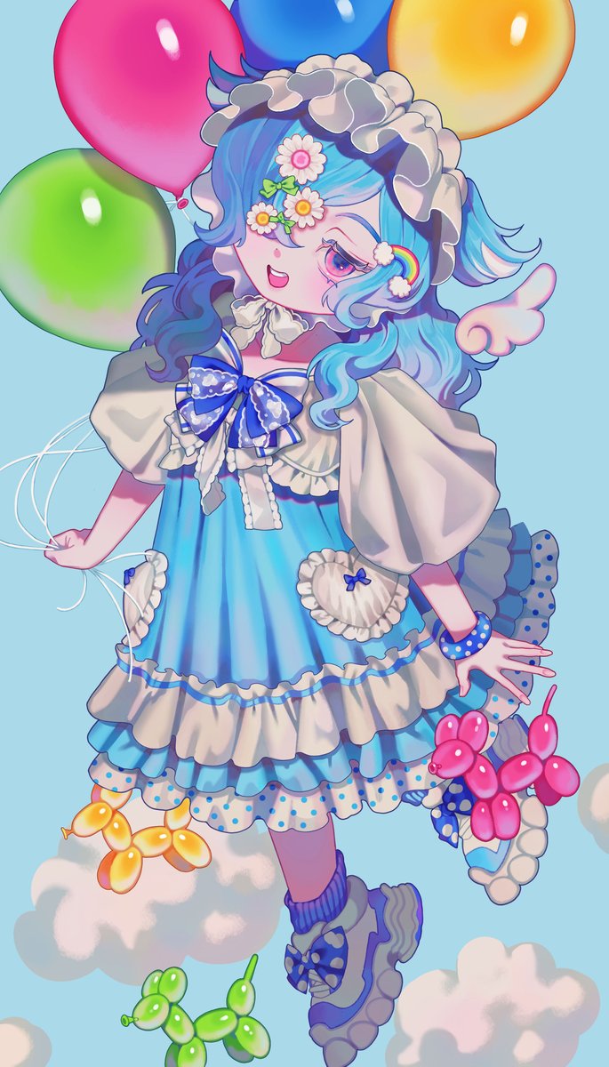 ayaguchi_0357's tweet photo. ふわふわお空がーる☁️🎈 https://t.co/qO4zUz2DD2