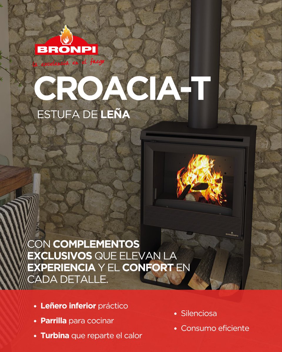 Bronpi's tweet photo. El placer del fuego, elevado a otro nivel 🔥
Te presentamos la CROACIA-T de Bronpi, una estufa de leña creada para ser el alma de tu salón. No es solo calefacción; es diseño funcional que transforma tu hogar en un refugio de confort absoluto.
#Bronpi #Confort #DiseñoInterior https://t.co/ebqc8Xx1dY
