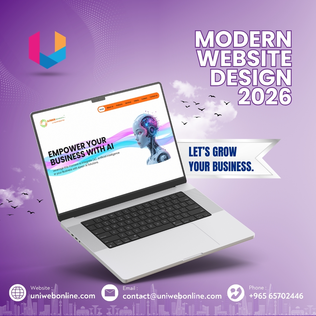 uniweb008's tweet photo. Your website is often the first interaction customers have with your business. 

Make sure your business is ready for 2026 with a website designed for growth.

📞 Contact Us:

📞 +965 65702446
📧 contact@uniwebonline.com
🌐 Visit: https://t.co/8MnjIVarRa https://t.co/2W6UkaxpPA
