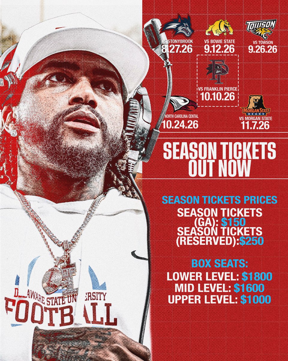 DSUHornets's tweet photo. Hornet Fans, It’s that time. 

Football Season Tickets are on sale NOW. Click the link below to purchase your tickets for the 2026 Football season!

https://t.co/QkTKwf3aYk

 #EntertheNest #GoHornets #LegacyandPride https://t.co/bCxn6JlZk4