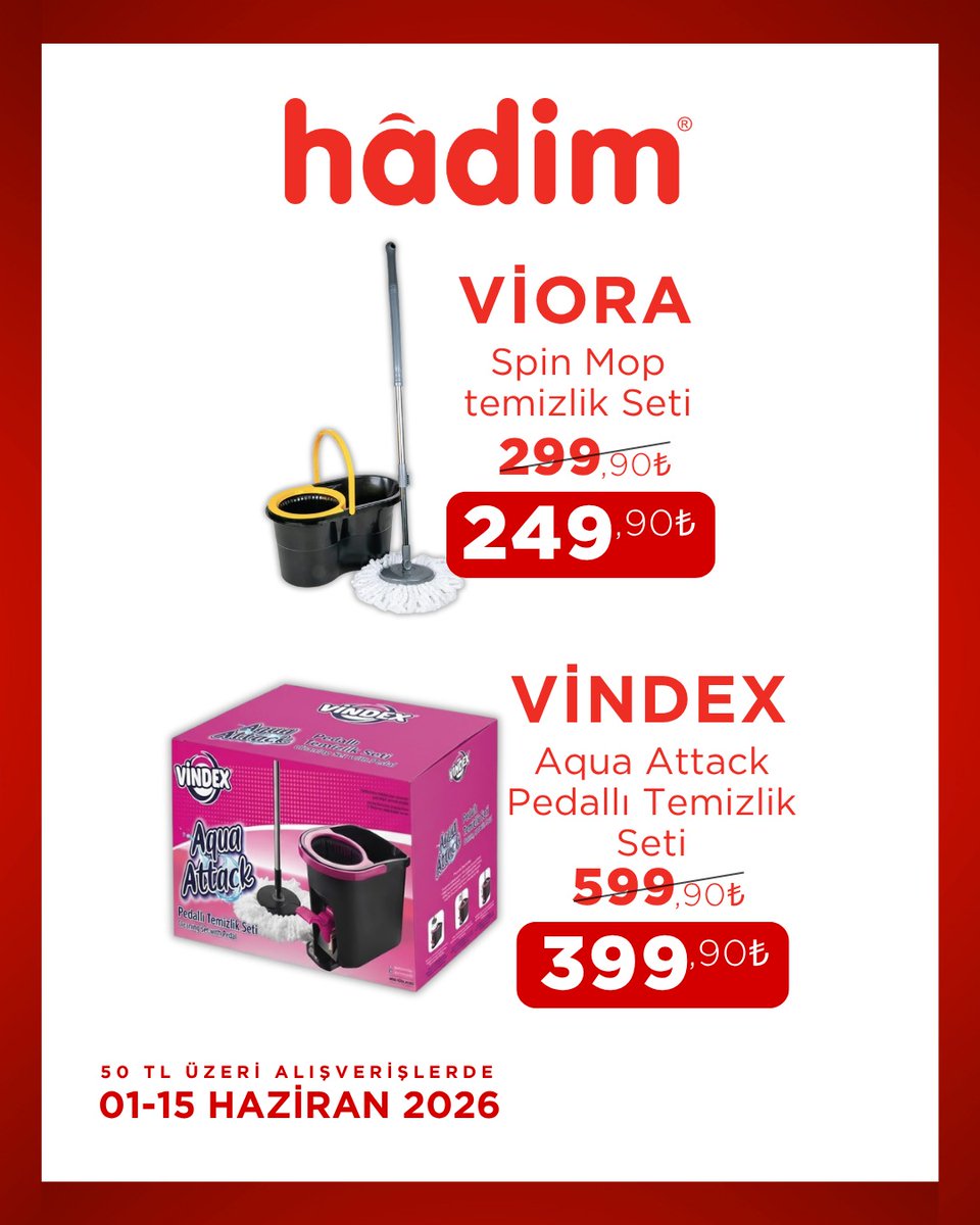 HadimAVM's tweet photo. 01 - 15 Haziran tarihleri arasındaki fırsatları kaçırmayın🎉
Keyifli alışverişler dileriz🛒

https://t.co/NnvXilrZwS https://t.co/yoCFS95CmV