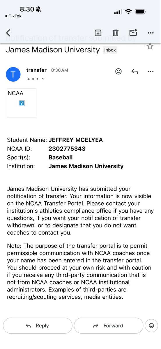 BlakeMcelyea's tweet photo. Officially in the transfer portal as Jeffrey Mcelyea https://t.co/2cEITcjN4v