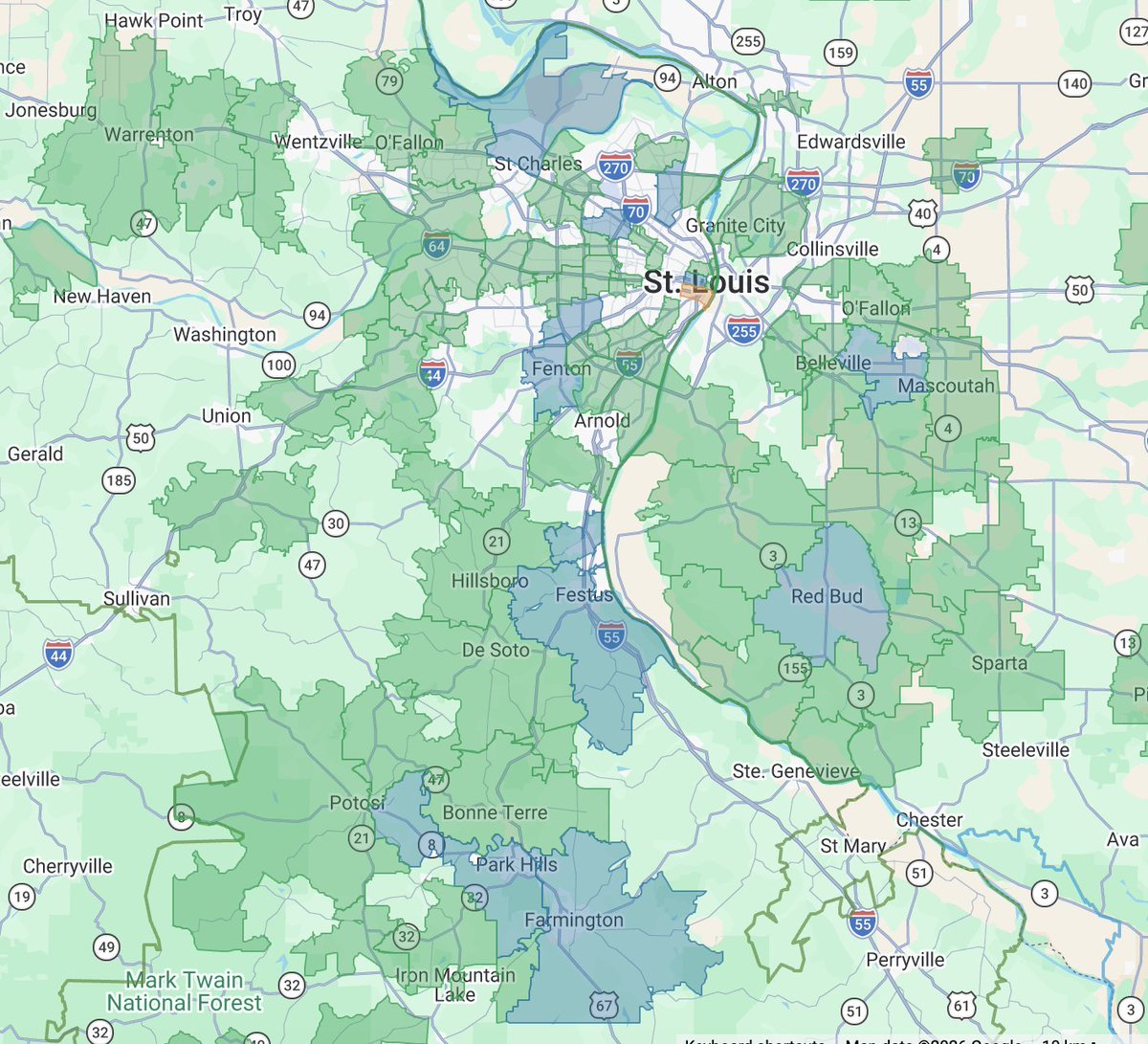 ScannerNewsSTL's tweet photo. 7:30 A-M: Local Power Outages: 
•Ameren Missouri reports 4,167 customers are currently without power.  
•Most affected ZIP Codes include 63104, 63640, 63070, 63028, 63122, 63026, 63136, 63114, and 63301. https://t.co/pxNmxntPLy