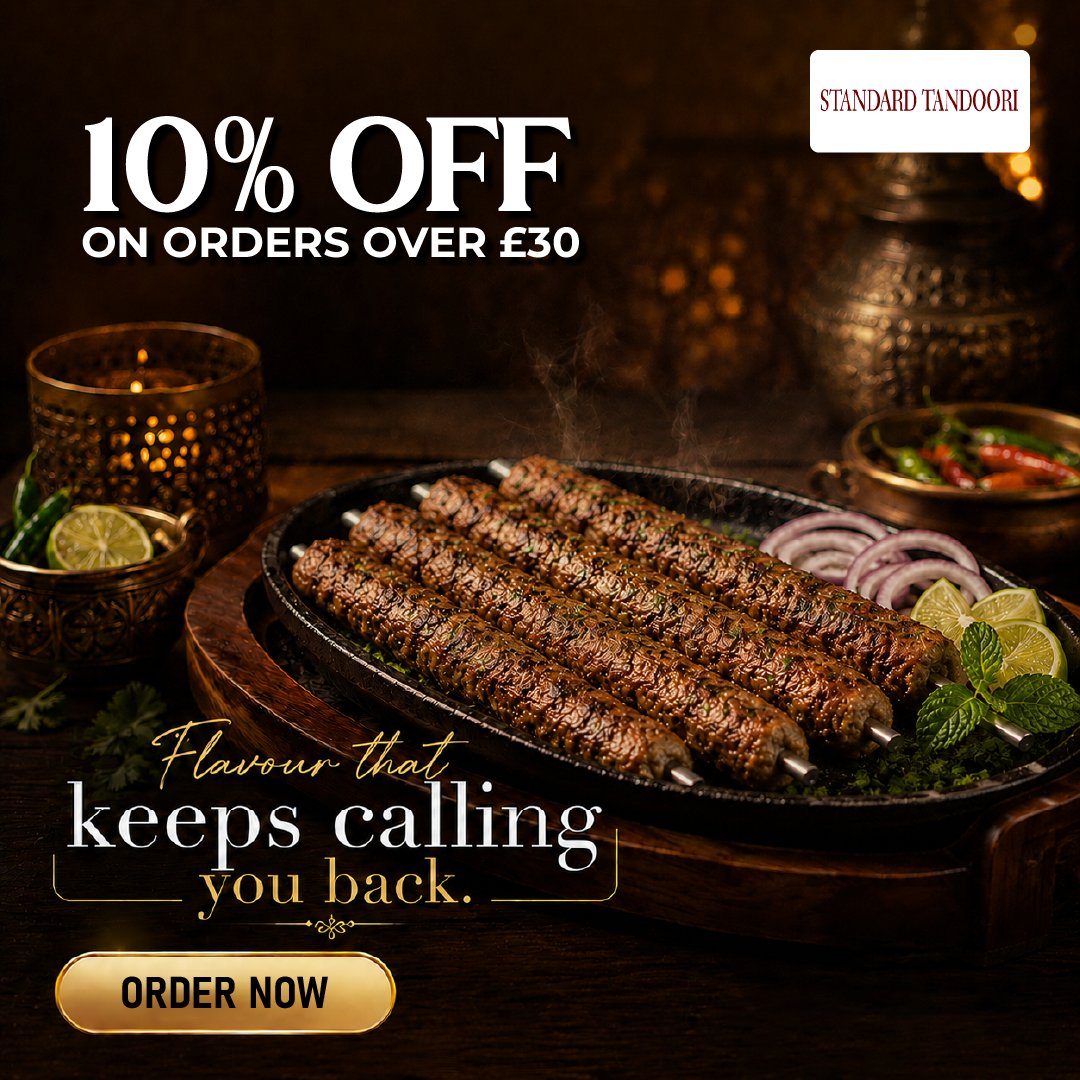 StandardTandoor's tweet photo. The perfect dinner treat is waiting! 😍
 
 Standard Tandoori serves freshly prepared indian dishes packed with flavour and made to satisfy every craving.
 
 Make tonight extra tasty: https://t.co/7CVezY9s1u
 
 #StandardTandoori #FoodCravings #DinnerPlans #UKTakeaway https://t.co/6a6mIW7cfi