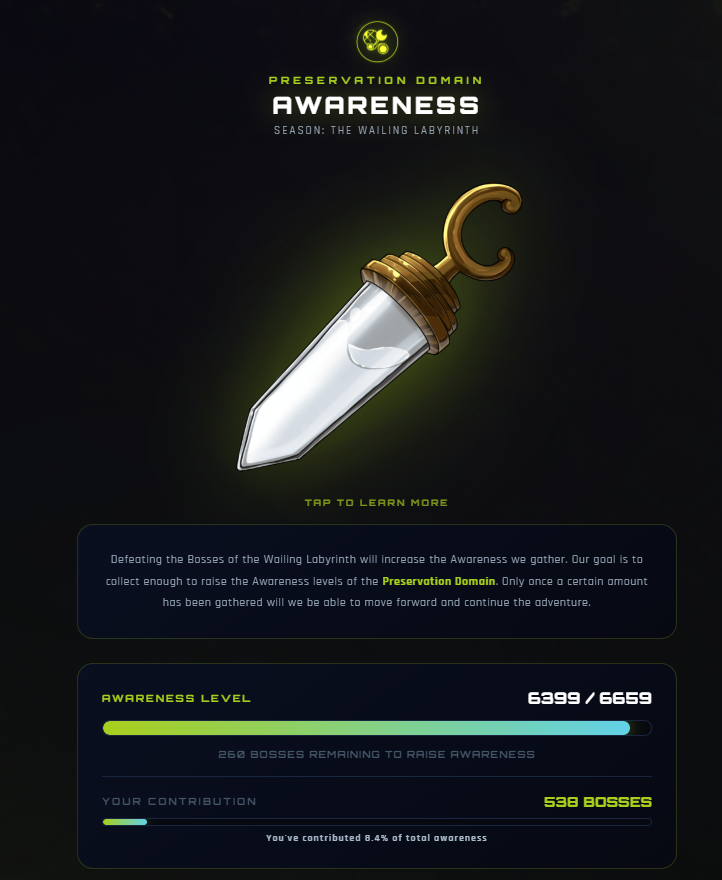 Moonlyght_eth's tweet photo. OM. Just 260 Awareness left to gather before the World Raid Boss event unlocks for all players worldwide!🐉⚔️

OtherPets Journeys is an idle game where your NFTs keep progressing while you're away. Exclusively on ApeChain and powered by ethereum:0x4d224452801aced8b2f0aebe155379bb5d594381