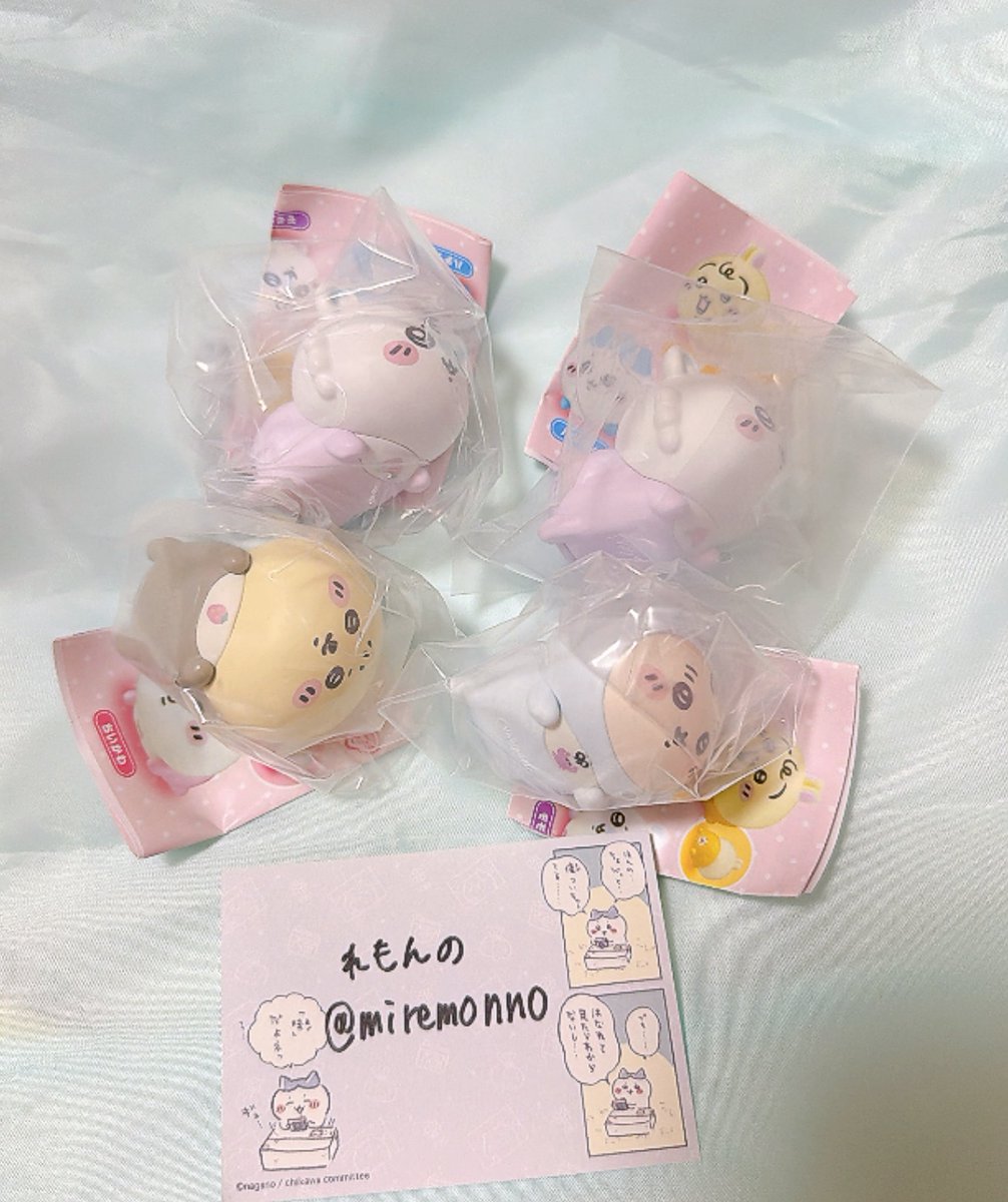 miremonno's tweet photo. ちいかわ ハイハイフィギュア 交換 ちいかわ baby

【譲】モモンガ ラッコ 古本屋（カニちゃん)

【求】ハチワレ
郵送または大阪(京橋・心斎橋・梅田・なんば)手渡し

決まり次第譲渡(定価＋送料)
上段は下段同数お引き取りお願い致します https://t.co/9UtcTsvMmv