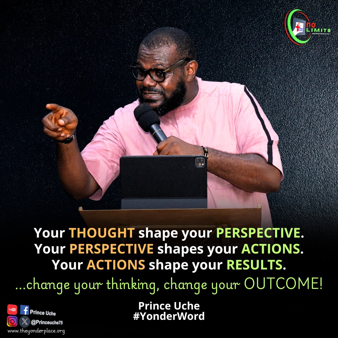 TheYonderPlace's tweet photo. What you consistently think about becomes the lens through which you see life.

How you see life influences the choices you make and the cho...https://t.co/ilSq7Bdngj

Prince Uche
#YonderWord #FaithWalk #KingdomLiving #Transformation #RenewYourMind  #MindsetMatters #DailyGrowth https://t.co/gdS3lQztix