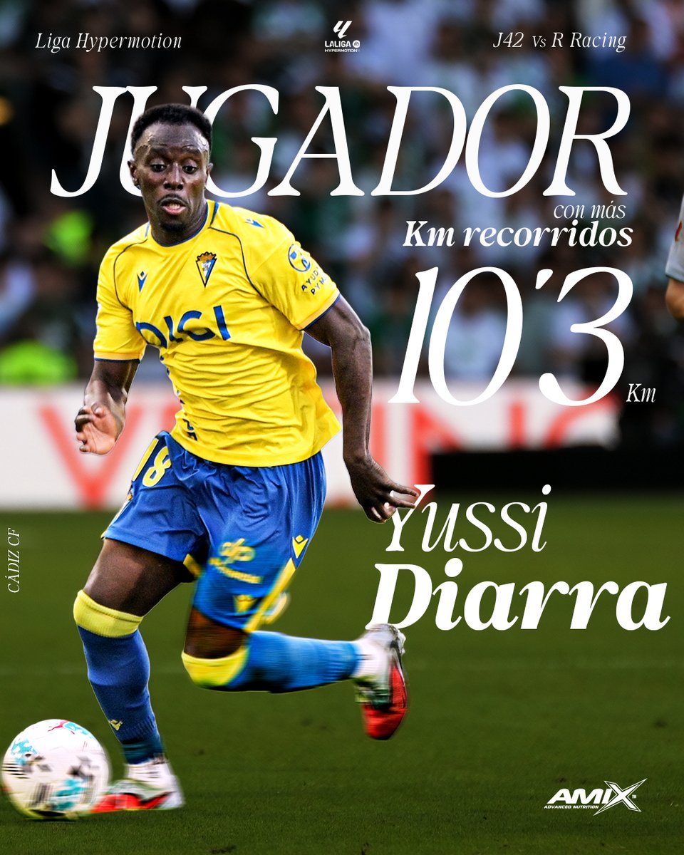 Cadiz_CF's tweet photo. 🟢💛 #RacingCádiz

🏃 Jugador @AmixOfficial_ con más kilómetros recorridos, @ydiarraa https://t.co/kbhFa4Ey6H