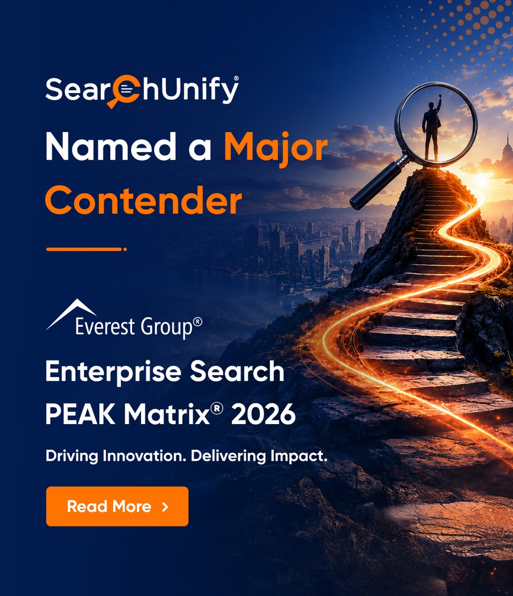 SearchUnify's tweet photo. We are proud to be recognized as a Major Contender in @EverestGroup 's Enterprise Search PEAK Matrix® 2026.

Read more: https://t.co/t1uiR4JrLl https://t.co/eumajVFYiA