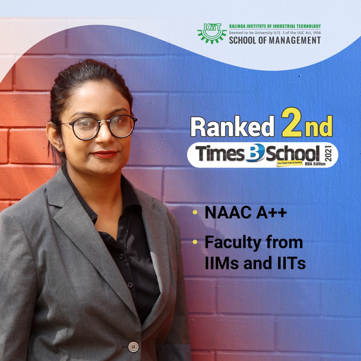 ksombbsr's tweet photo. The BBA program at KSOM has been ranked 2nd in India according to TIMES BBA Education Ranking Survey 2024 and has received an “A++” grade accreditation from NAAC.

The faculty at KSOM brings a strong blend of academic excellence and extensive industry experience. KSOM stands out among leading B-schools for the quality and diversity of its faculty expertise.

Apply at https://t.co/i09g4l2j9n

#ksombbsr #BBA #kiit