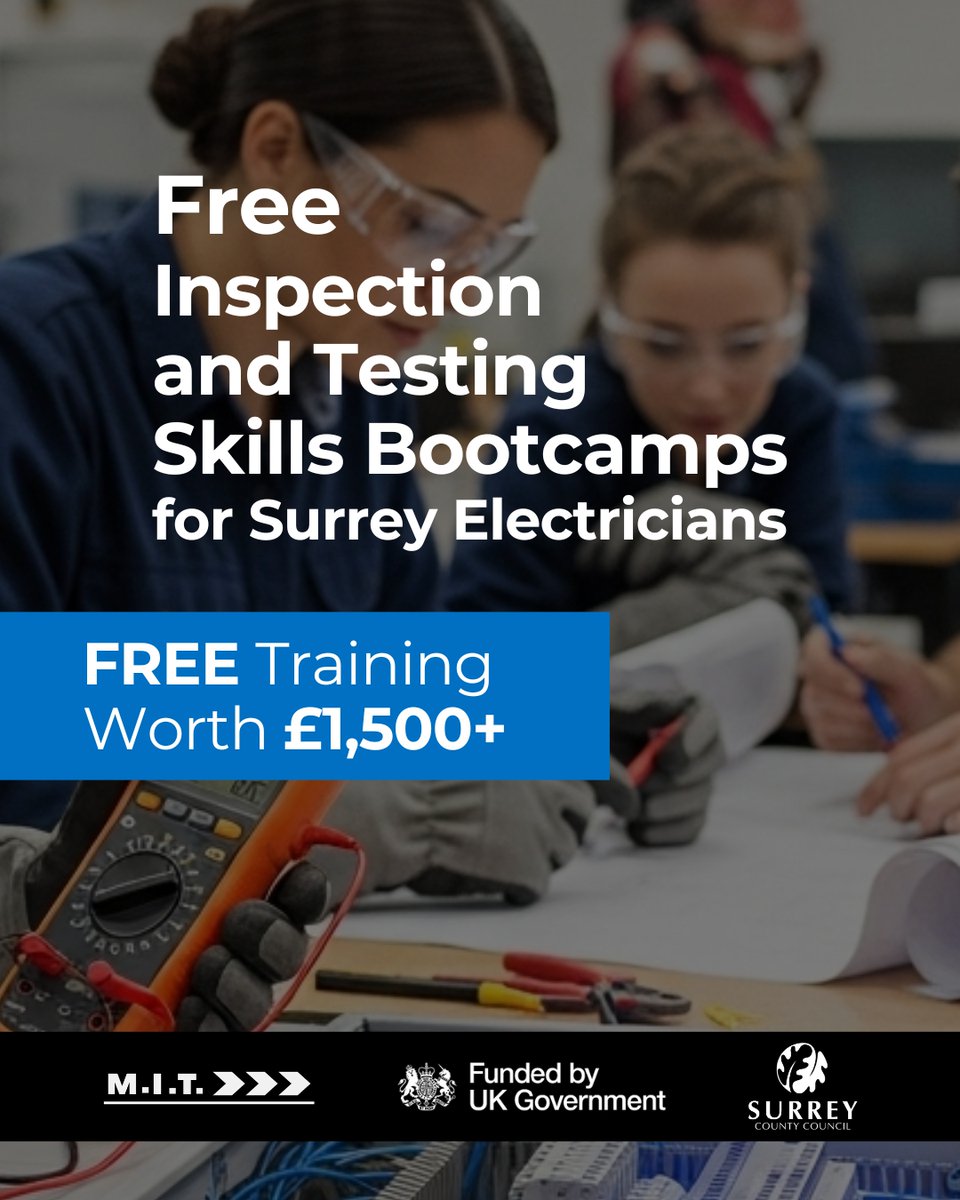 MITSKILLS's tweet photo. Secure Up to £1,500 in Funding for Your Level 3 Electrical Training!

🔗 Secure your spot or join the waiting list here:
https://t.co/oioETS5HG5

#MITSkills #GreenEnergy #SkillsBootcamp #GreenerSurrey #InspectionAndTesting https://t.co/JY33G4dqqI